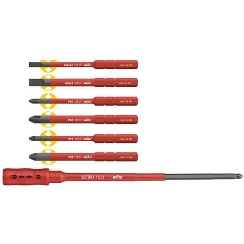 WIHA Wechselklingensatz slimBit Pk.7-tlg.Torque/Schlitz/Phillips/Pozidriv WIHA