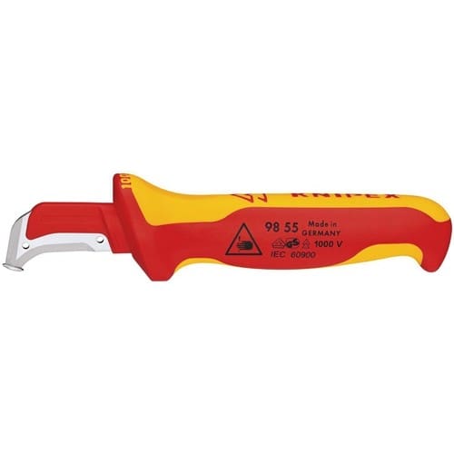 KNIPEX Abmantelungsmesser L.180mm Klingen-L.38mm VDE Mehrkomponentengriff KNIPEX