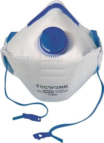 TECWERK Atemschutzmaske Shark FFP2/V D NR m.Ausatemventil,faltbar 12 St./KT TECWERK