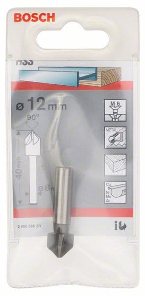 BOSCH Kegelsenker mit zylindrischem Schaft, 12,0 mm, M 6, 40 mm, 8 mm