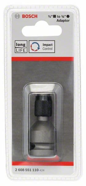 BOSCH Adapter zu Steckschlüsseleinsätze, 1/4 Zoll, 50 mm, Innenvierkant