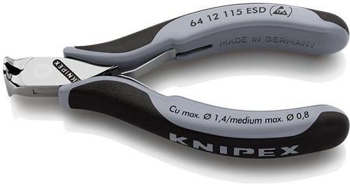 KNIPEX Elektronikvornschn.L.115mm Form 1 Facette ja,kleine spiegelpol.