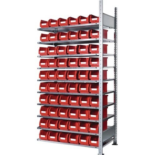 KAPPES Steckregal H2000xB1000xT300mm Anbauregal 10 Stahl-Bd.60xGr.5 rot KAPPES