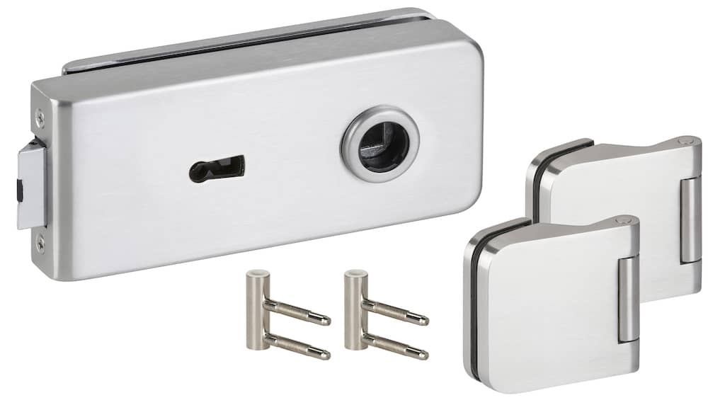 HERMAT Ganzglastürschloss-Set OLBIA 6182/6315/HZ, Edelstahl
