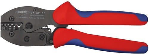 KNIPEX Aderendhülsencrimpzange PreciForce® L.220mm 0,25-6 (AWG 23-10) mm² brün.
