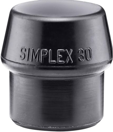 HALDER Schonhammerkopf SIMPLEX Kopf-Ø 30mm Gum.schwarz mittelh.HALDER