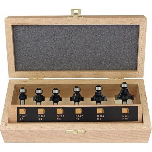 FISCH-TOOLS Abrundfräsersatz 973CT06A03 HM Schaft-D.8mm 6-tlg.