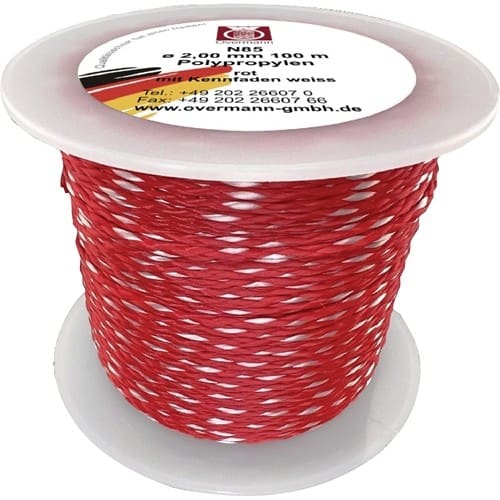 OVERMANN Maurerschnur L.100m D.2mm 65kg PP rot/weiß
