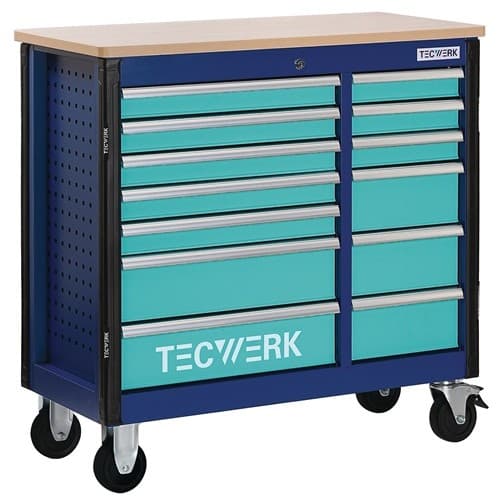 TECWERK Rollwerkbank PLUS 2.0 S Außen-B1150xT500xH1015mm Schubl.13 30kg 500kg TECWERK