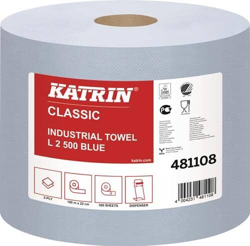ELOS Putztuchrolle Katrin Classic L 2 L.ca.360 mmxB.ca.220mm blau 2-lag.2 RL/VE ELOS