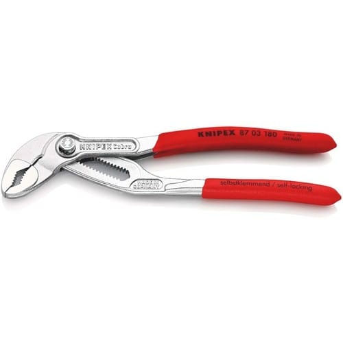 KNIPEX Wasserpumpenzange Cobra® L.180mm Spann-W.36mm verchr.Ku.-Überzug KNIPEX