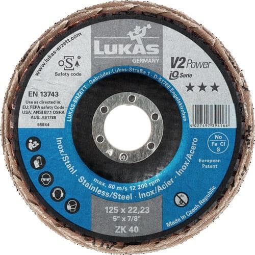 LUKAS Fächerscheibe V2 POWER ZK D.125mm K.40 fl.STA ZK LUKAS