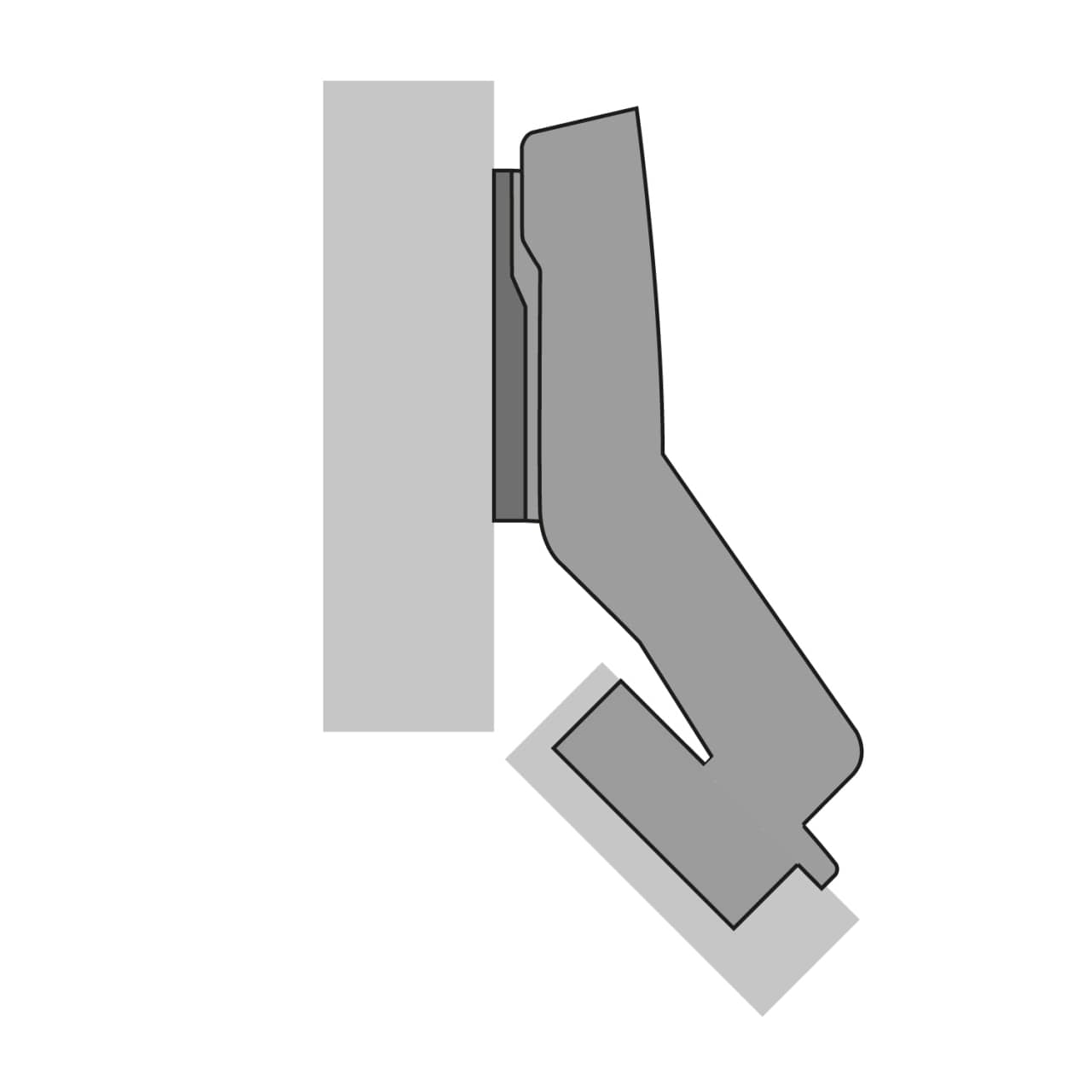 HETTICH Sensys Winkelscharnier W45 ohne Schließautomatik (Sensys 8669 W45), vernickelt, 9088180