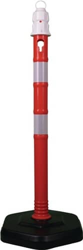 Sperrpfosten PPC rot/weiß D.63mm z.Aufstellen m.Öse