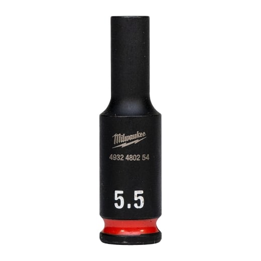 MILWAUKEE 5,5 x 50 mm SHOCKWAVE Schlagnuss 1/4" lang