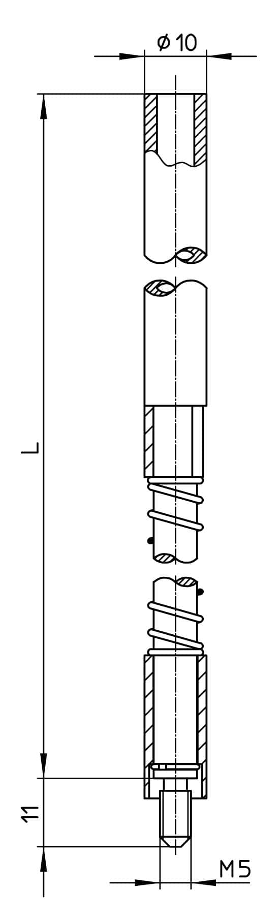 WILKA 9650 Treibriegelstange hohl