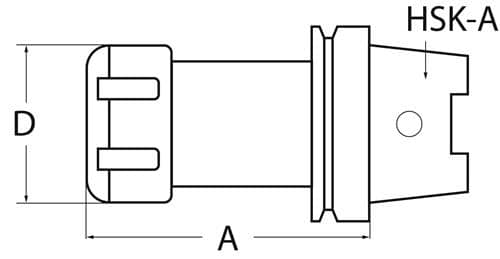 Spannzangenfutter ER DIN 69893A HSK-A63 Auskraglänge 100 mm TECWERK