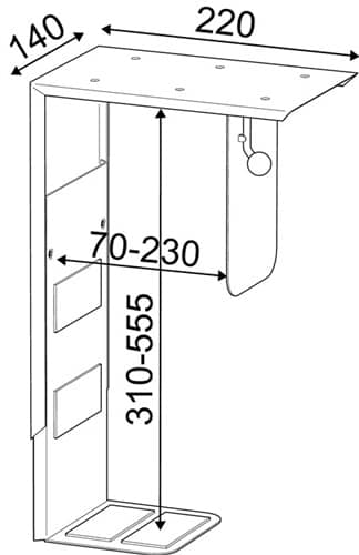 CPU-Halter Innenbreite 70-230 mm Innenhöhe 310-555 mm