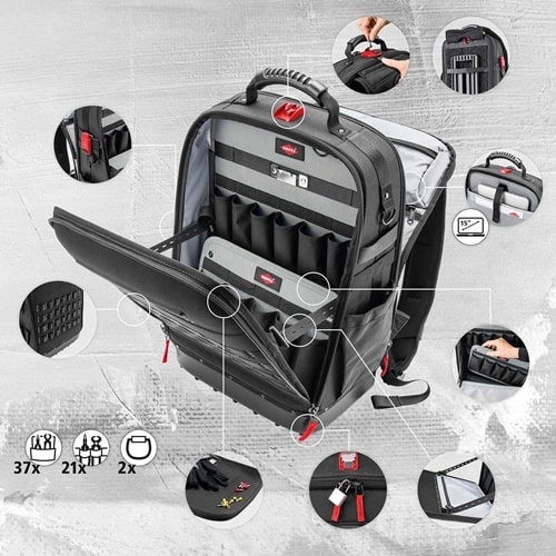 KNIPEX Werkzeugsortiment Modular X18 Elektro 23-tlg.Rucksack KNIPEX