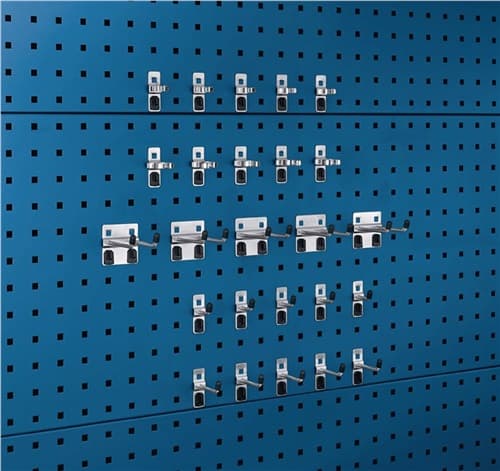 BOTT Werkzeughaltersortiment 25-tlg.verzinkt f.Lochplatten 15 Haken/10 Klemmen BOTT