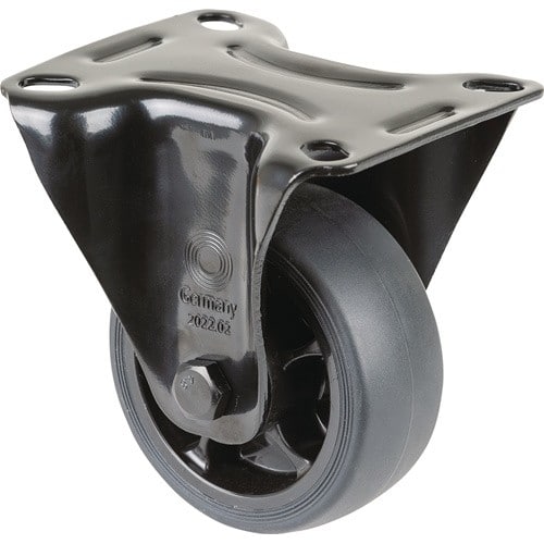 BS ROLLEN Bockrolle D.80mm Trgf.100kg Gum.Platte L104xB80mm Farbe Rl.schwarz BS ROLLEN