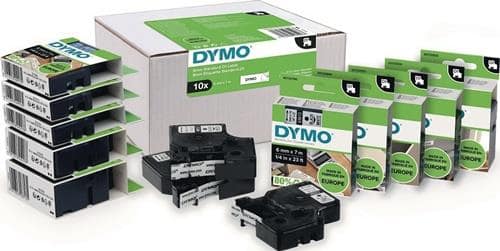 DYMO Schriftband Band-B.12mm Band-L.7m Stand.schwarz auf rot DYMO