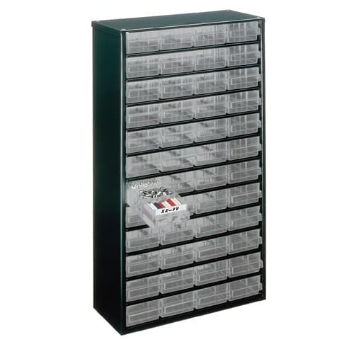 RAACO Kleinteilemagazin B306xT150xH552mm galvanisiertes Stahlbl.48 Schubl.PP