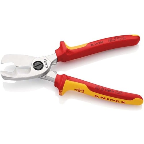 KNIPEX Kabelschere L.200mm Kopf verchr.VDE Mehrkomp.-Hüllen KNIPEX