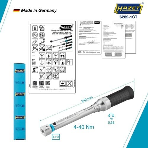 HAZET Drehmomentschlüssel 6282-1CT 4-40 Nm 9x12mm HAZET
