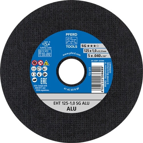 PFERD TOOLS Trennscheibe SG ALU D125x1mm ger.Alu.Bohr.22,23mm PFERD