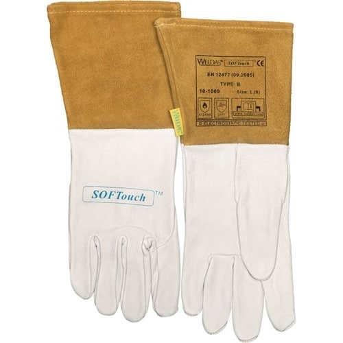WELDAS Schweißerhandschuhe Gr.XXL (10,5) natur/orange 5 PA