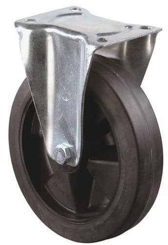 BS ROLLEN Bockrolle D.125mm Trgf.200kg Elastikgummi Platte L115xB85mm BS ROLLEN