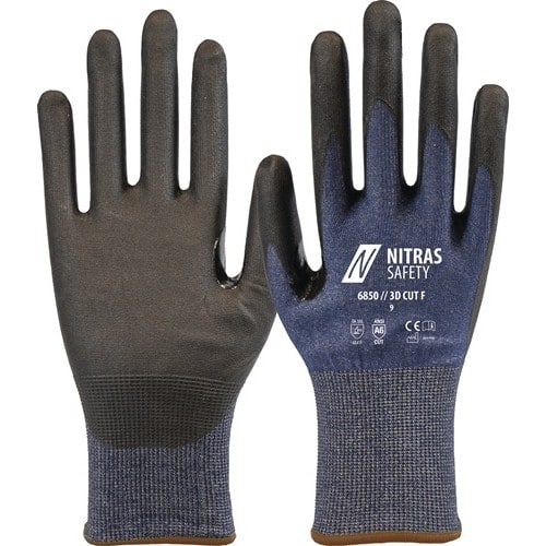 NITRAS Schnittschutzhandschuhe 3D CUT F Gr.10 marineblau/schwarz EN ISO 21420,EN 388
