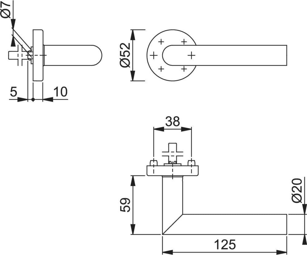 HOPPE® Drücker-Halbgarnitur ohne Schlüsselrosette Amsterdam E1400Z/42H, VK10, mit Stütznocken, Edelstahl, 11827452