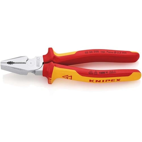 KNIPEX Kraftkombizange L.200mm verchr.Mehrkomp.-Hüllen VDE KNIPEX