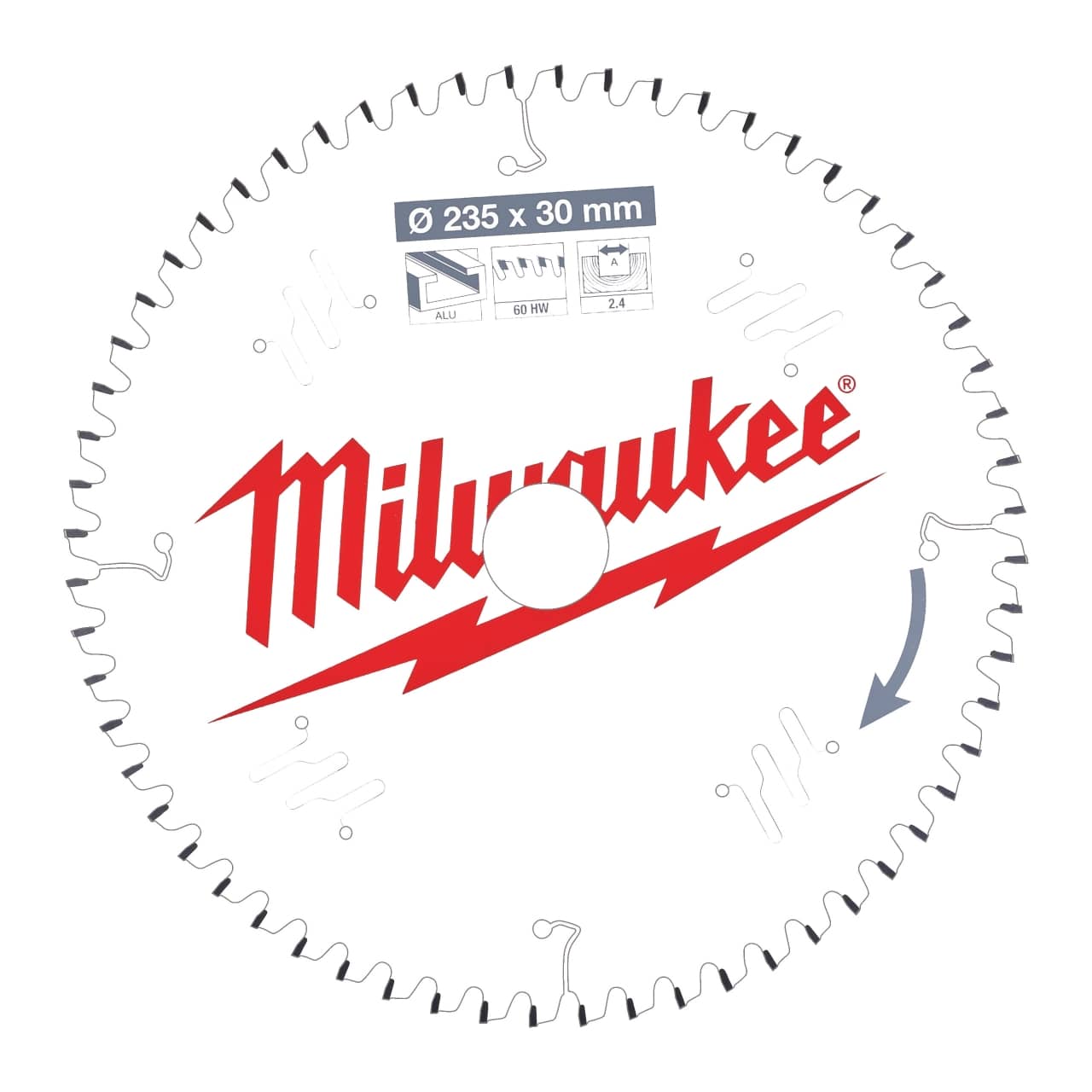 MILWAUKEE 235/30 mm Z60 Flachtrapezzahn negativ Kreissägeblatt Holz für Handkreissägen