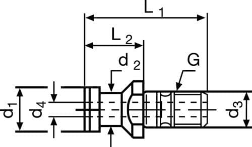 Anzugsbolzen ISO 7388-3 Form AD mit Bohrung TECWERK