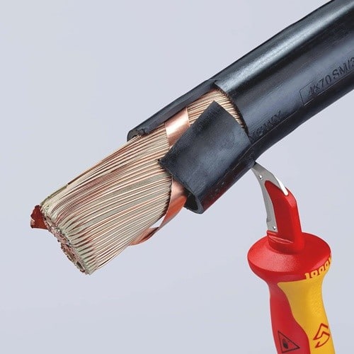 KNIPEX Abmantelungsmesser L.180mm Klingen-L.38mm VDE Mehrkomponentengriff KNIPEX
