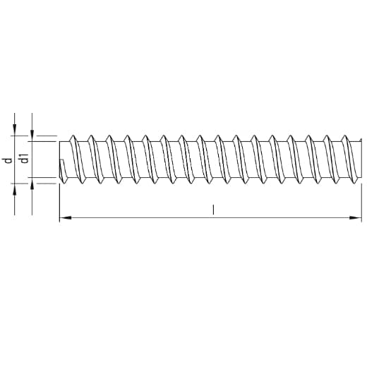 HECO WB-T 20,0 x 2200, Gewindestange, ohne Antrieb, Vollgewinde, verzinkt blau, A2K, gleitbeschichtet