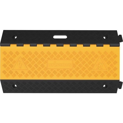 Schlauch- u.Kabelbrücke L900xB500xH70mm Gum.schwarz/gelb 3 Kanäle