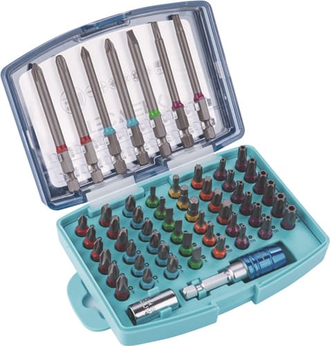 TECWERK Bitsortiment 57-tlg.Schlitz/PH/PZD/TX/TX-BO/6Kt.TECWERK