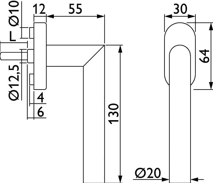 HERMAT Fenstergriff BASIC 02 1802, Edelstahl