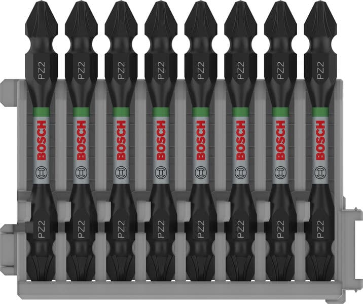 BOSCH Doppelklingen Schrauberbit-Set Impact Control, 8-teilig, PZ2-PZ2, 65 mm