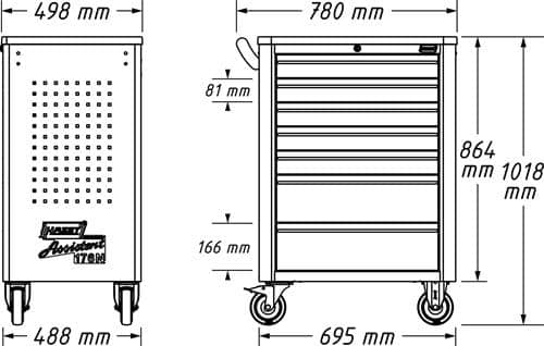 HAZET Wkz.wagen 176N-7 B498xT780xH1018mm 480kg 7 Schubl.HAZET