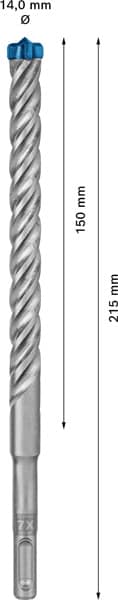 BOSCH EXPERT SDS plus-7X Hammerbohrer, 14 x 150 x 215 mm. Für Bohrhämmer