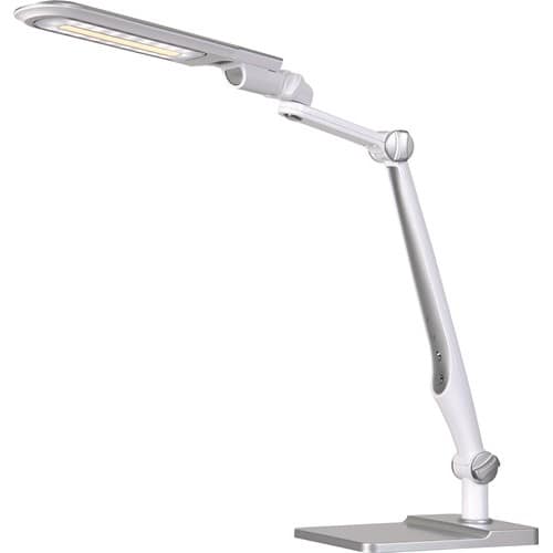 HANSA Schreibtischleuchte LED Multifl.ABS,Eisen,PS weiß/silber H600mm Standfuß+Klemme
