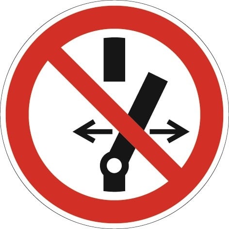 Verbotszeichen ASR A1.3/DIN EN ISO 7010 Schalten verboten Ku.