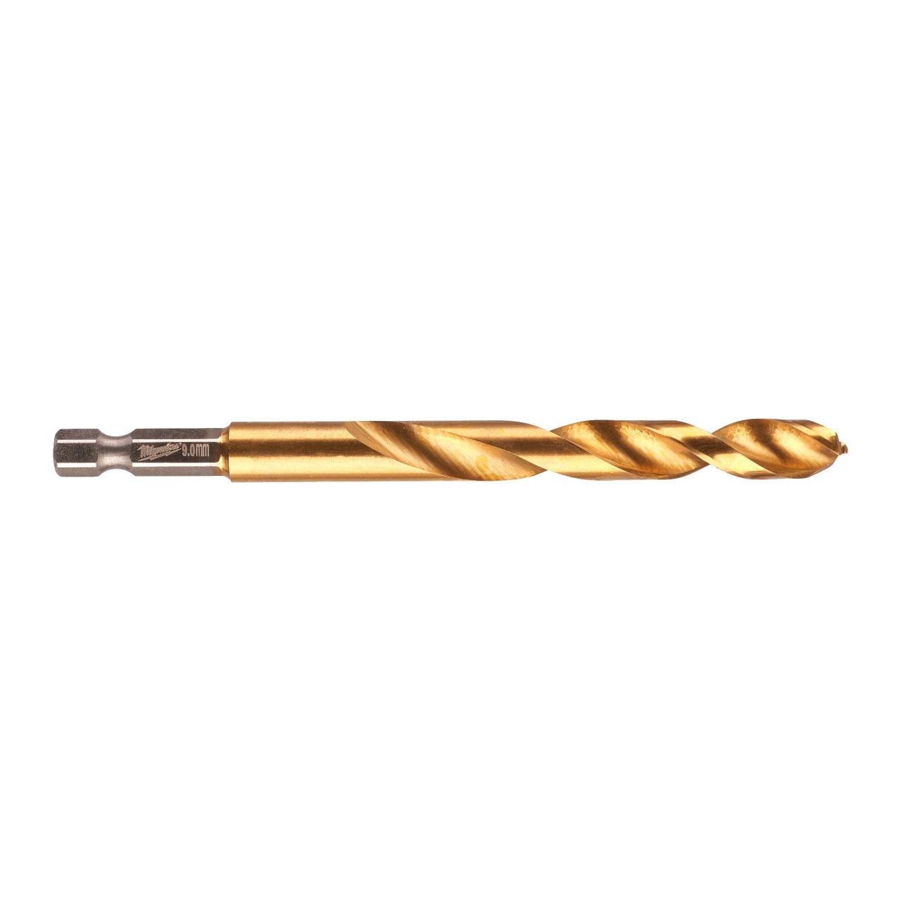 MILWAUKEE 9,0 x 117 mm SHOCKWAVE Metallbohrer HSS-G RED HEX Titan 1/4"