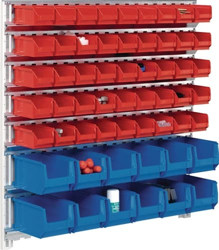 Sichtlagerkastenset H1000xB1010xT180mm STA verz.m.Sichtlagerk.72xMK5 rot