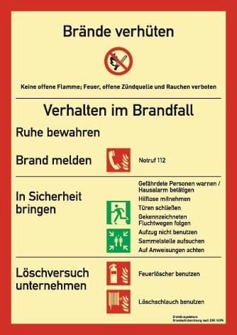 Nordwest Brandschutzzeichen DIN EN ISO 7010 L210xB297mm Brandschutzordnung Ku.